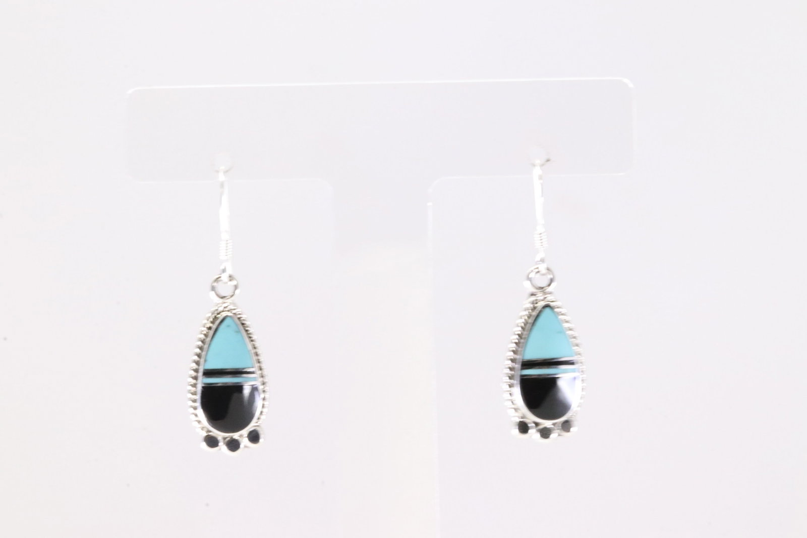 America Sterling Silver Multi-Color Stone Inlay Dangling Earring's.: This is a America Sterling Silver Multi-Color Stone Inlay Dangling Earring's.