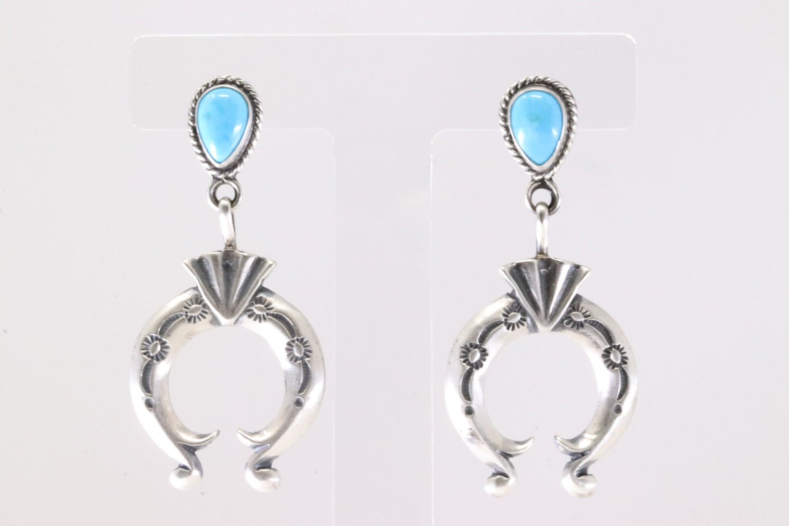 America Sterling Silver Turquoise Najaa Post / Dangling Earring's.: This is a America Sterling Silver Turquoise Najaa Post / Dangling Earring's.