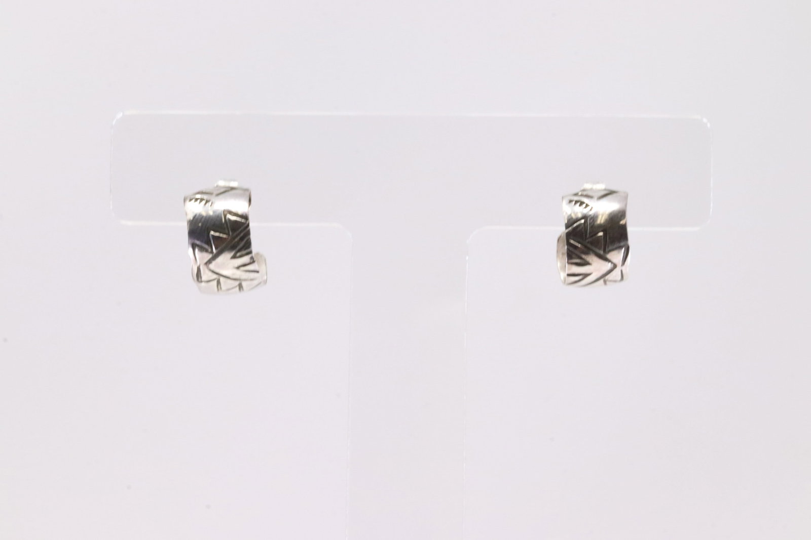 Native America Sterling Silver Stamp Hoop Earring's.: This is a Native America Sterling Silver Stamp Hoop Earring's.