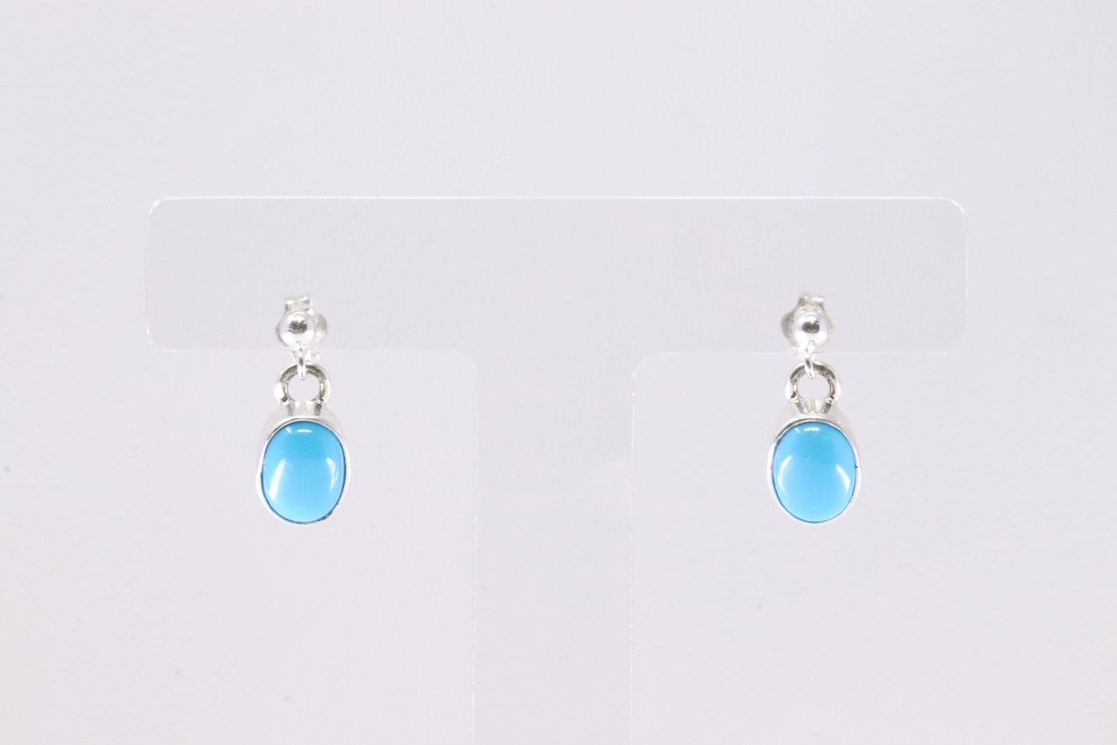 Native America Navajo Sterling Silver Turquoise Post / Dangling Earring's By T.: This is a Native America Navajo Sterling Silver Turquoise Post / Dangling Earring's By T. Stamp T.