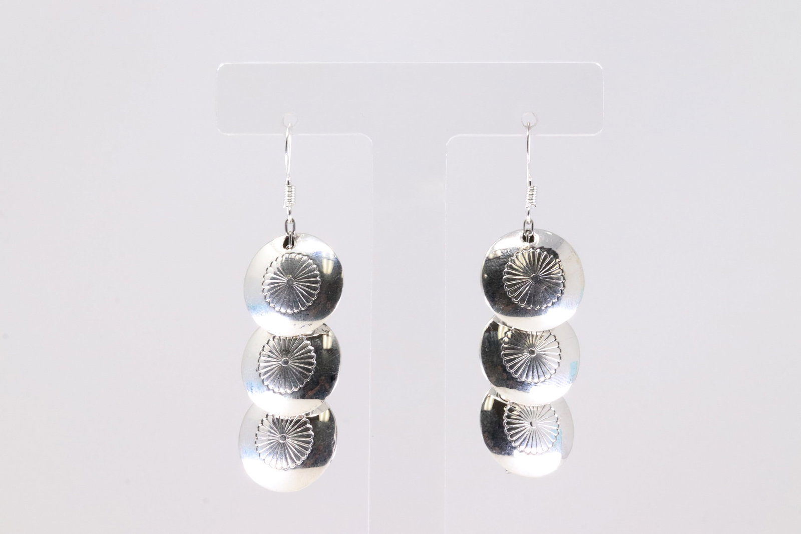 America Sterling Silver Stamp Solid Dangling Earring's.: This is a America Sterling Silver Stamp Solid Dangling Earring's.