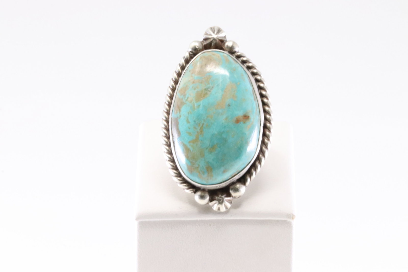 Native America Navajo Sterling Silver Turquoise Ring By Dixon. (1 of 4)