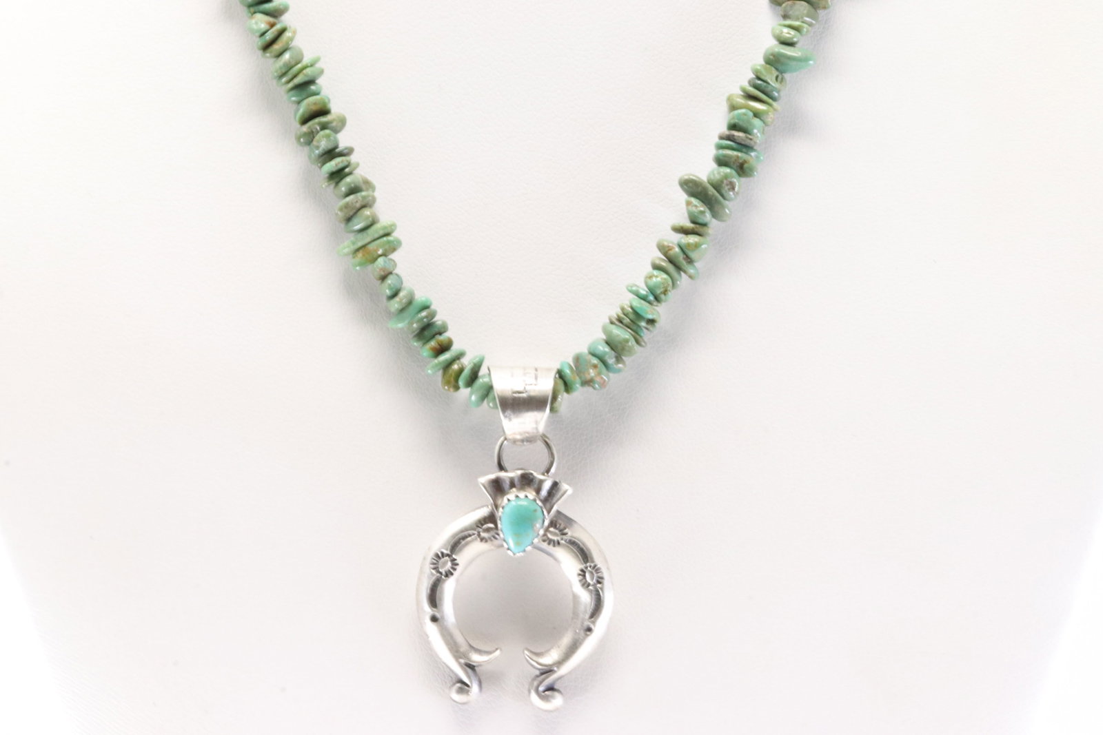 Native America Navajo Sterling Silver Turquoise Naja Necklace By Sharon McCarthy. (1 of 4)