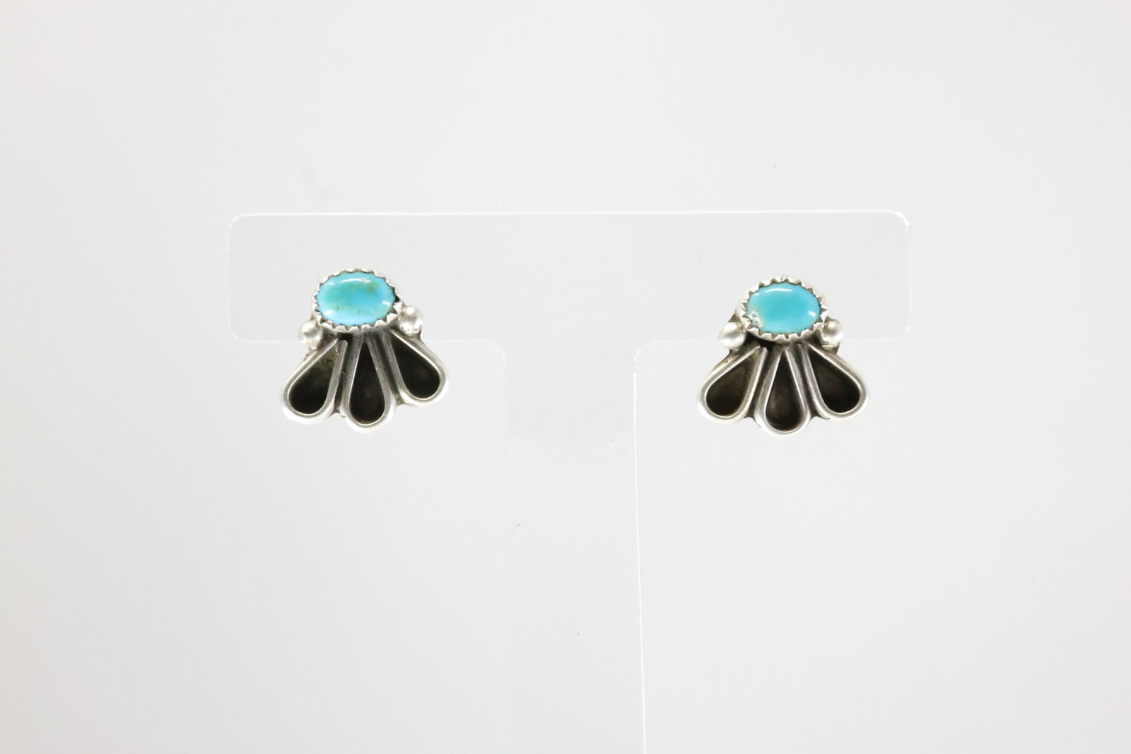 Native America Navajo Sterling Silver Turquoise Post Earring's By Gerildine James. (1 of 3)