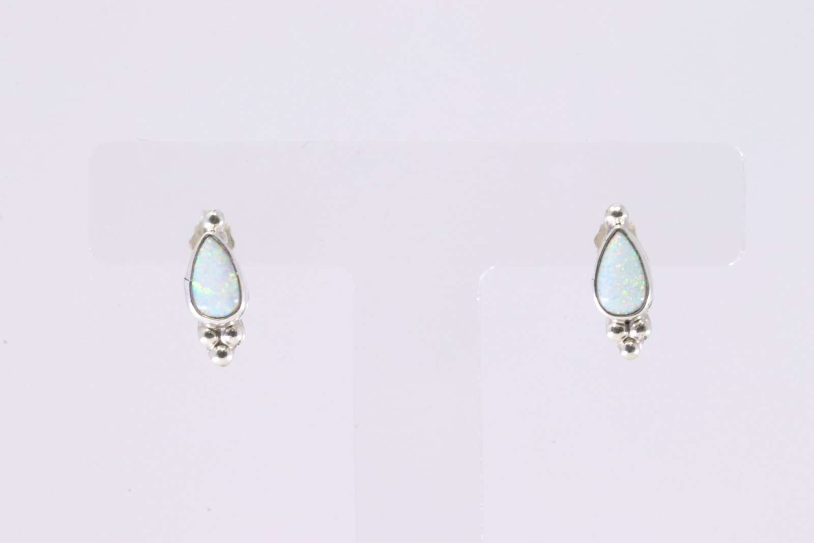 Native America Navajo Sterling Silver Opal Post Earring's By Jerold Joe.: This is a Native America Navajo Sterling Silver Opal Post Earring's By Jerold Joe. Stamp By R. B Company.