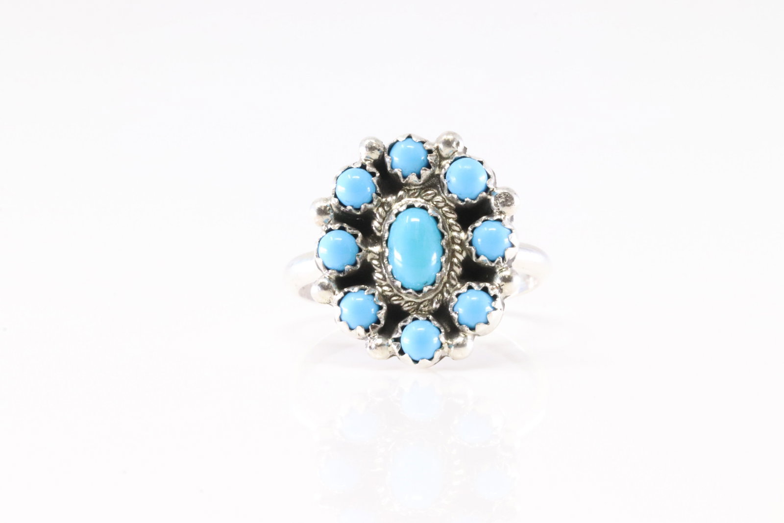 Native America Navajo Sterling Silver Turquoise Ring By N.K.: This is a Native America Navajo Sterling Silver Turquoise Ring By N.K. Ring size: 7.00.