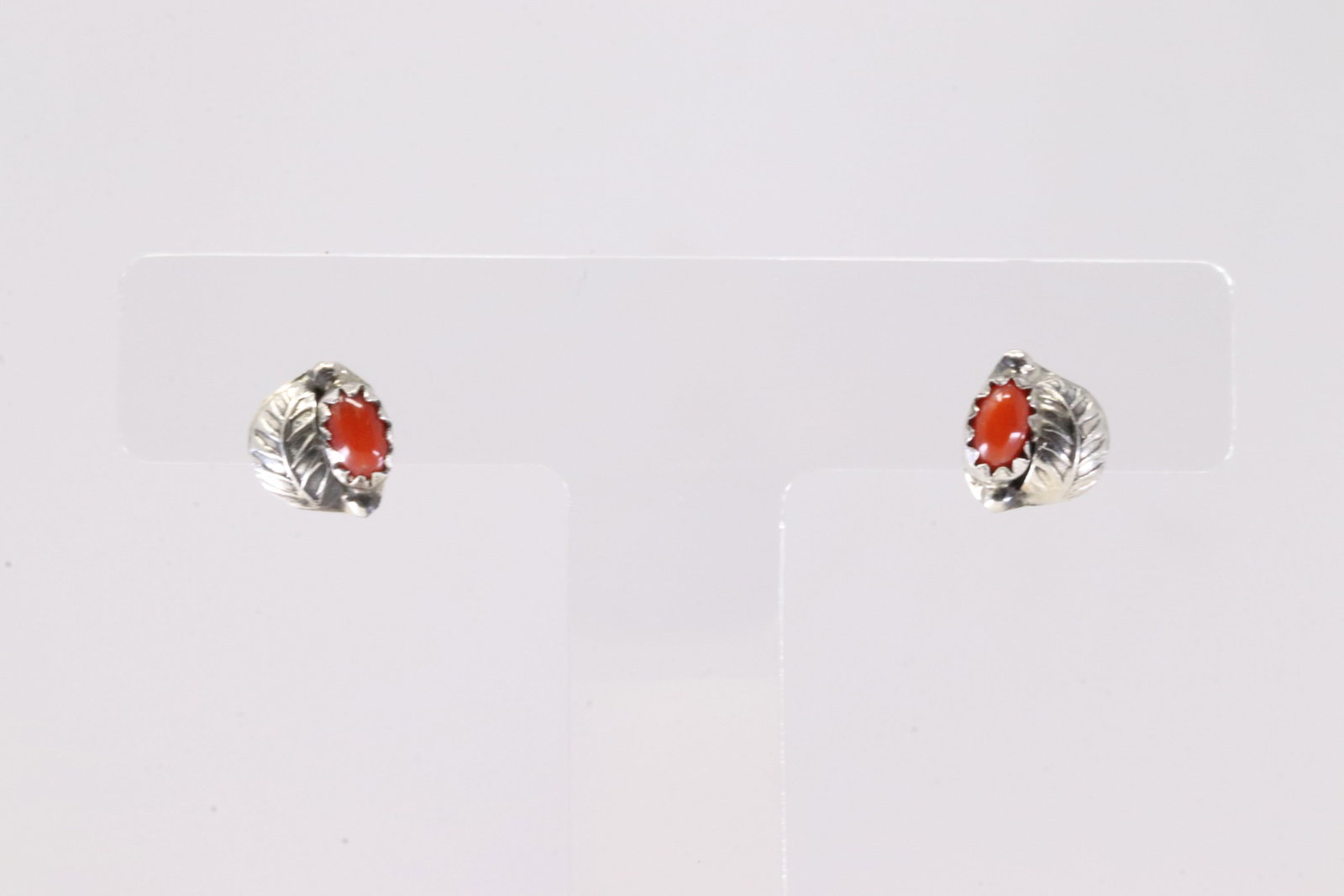America Sterling Silver Coral Post Earring's.: This is a America Sterling Silver Coral Post Earring's.