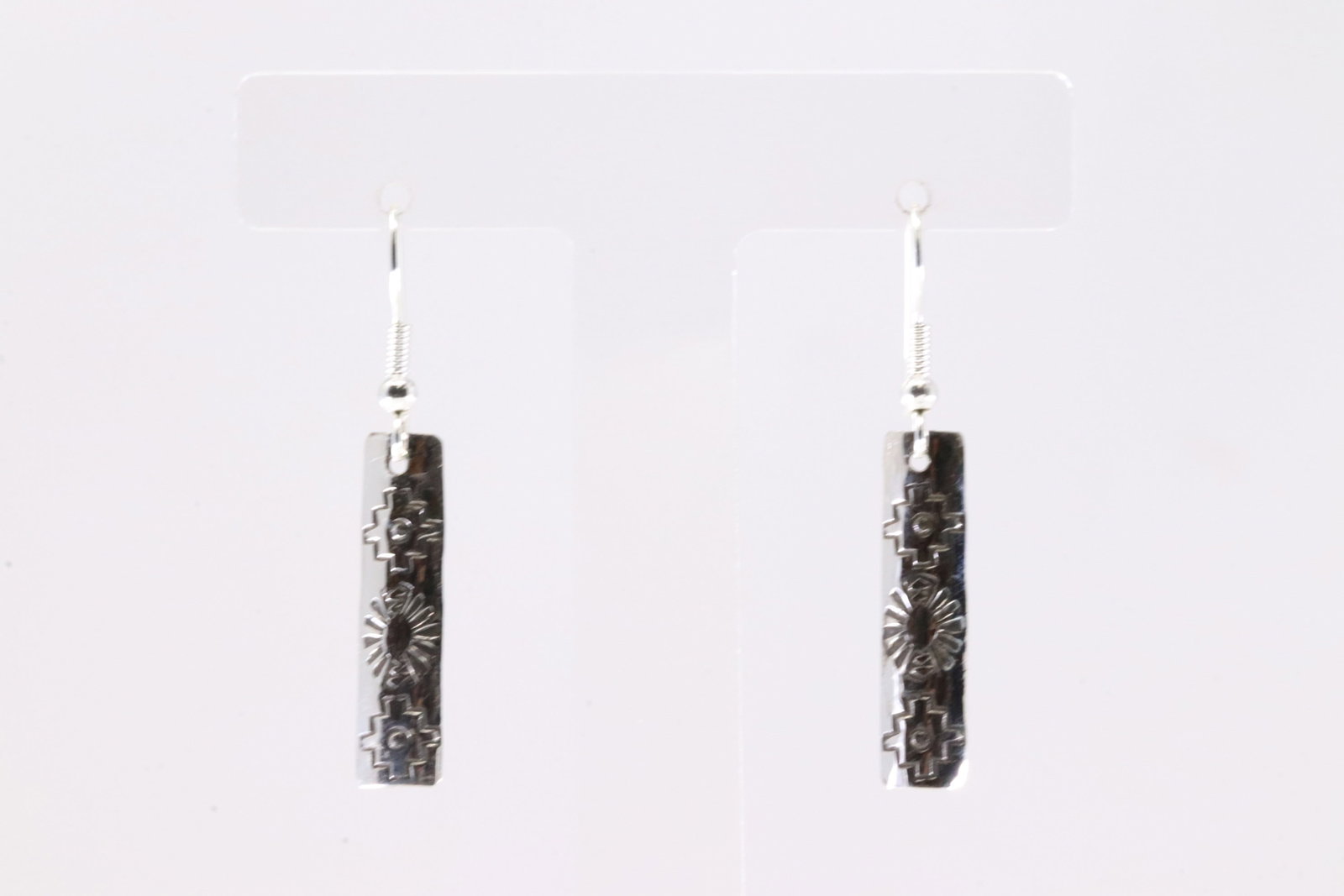 America Sterling Silver Solid Stamped Dangling Earring's.: This is a America Sterling Silver Solid Stamped Dangling Earring's.