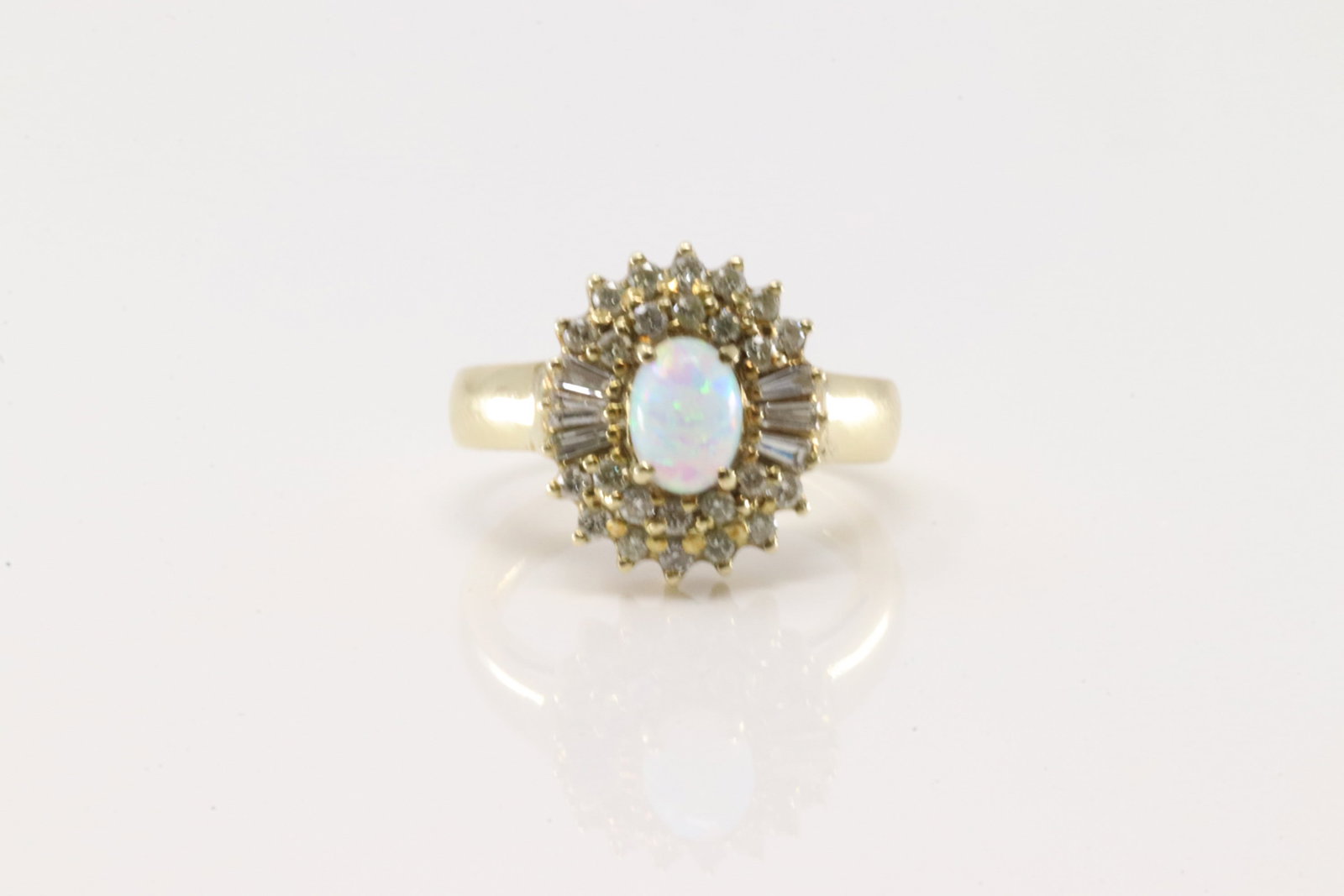 Opal & Baguette Diamond Ring 14Kt. (1 of 4)