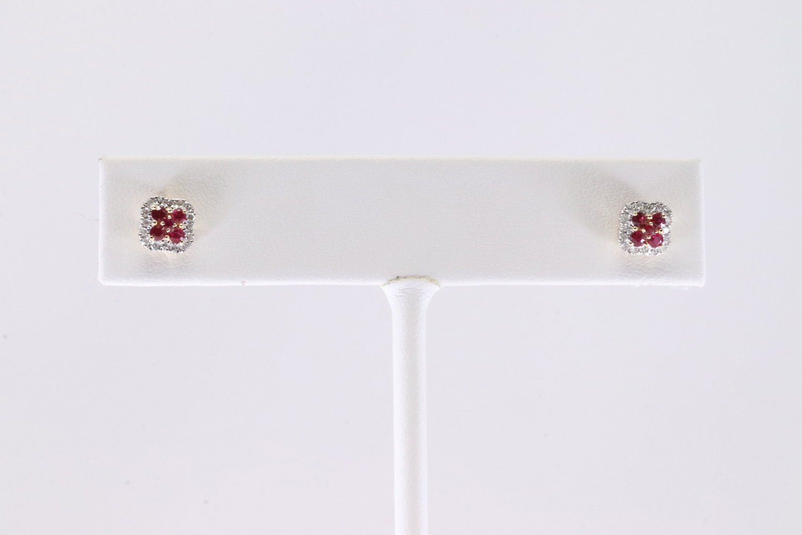 Ruby & Diamond Stud Earring 14Kt. - 2