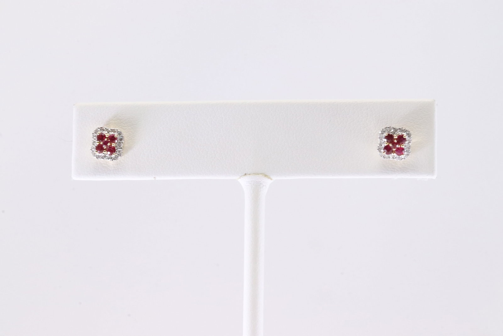 Ruby & Diamond Stud Earring 14Kt. - 3