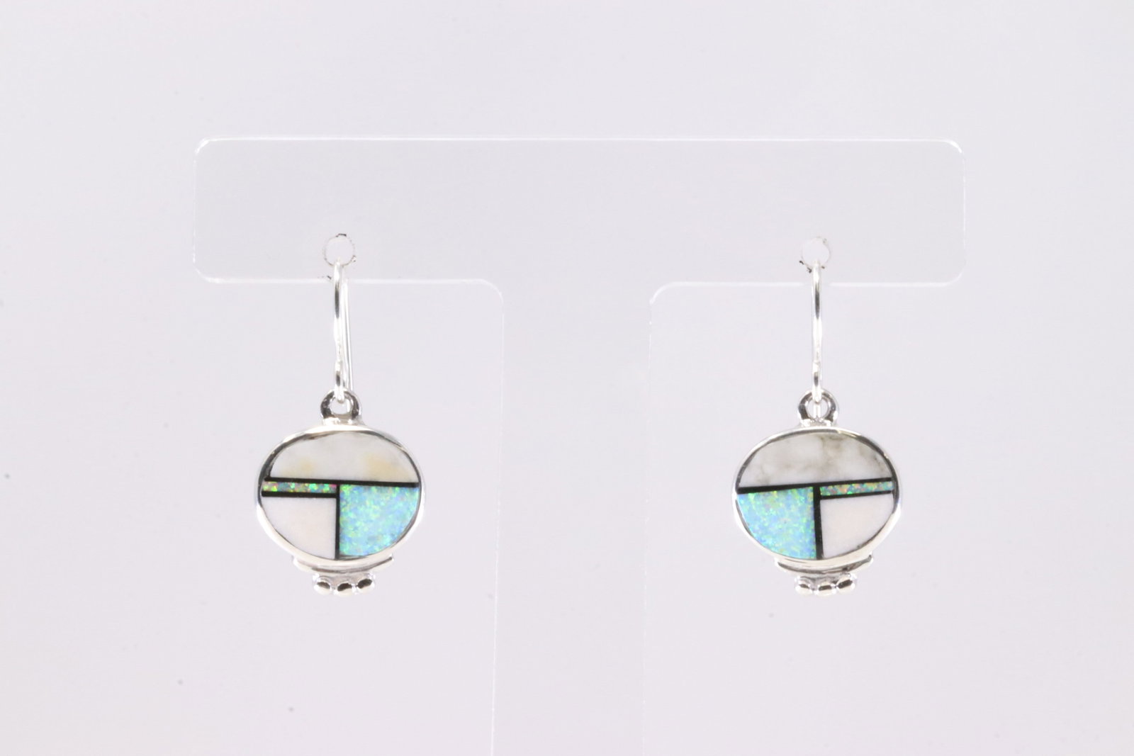 Native America Navajo Sterling Silver Multi-Color Stone Inlay Dangling Earring's By Rick Tolino.: This is a Native America Navajo Sterling Silver Multi-Color Stone Inlay Dangling Earring's By Rick Tolino. Stamp Rick.