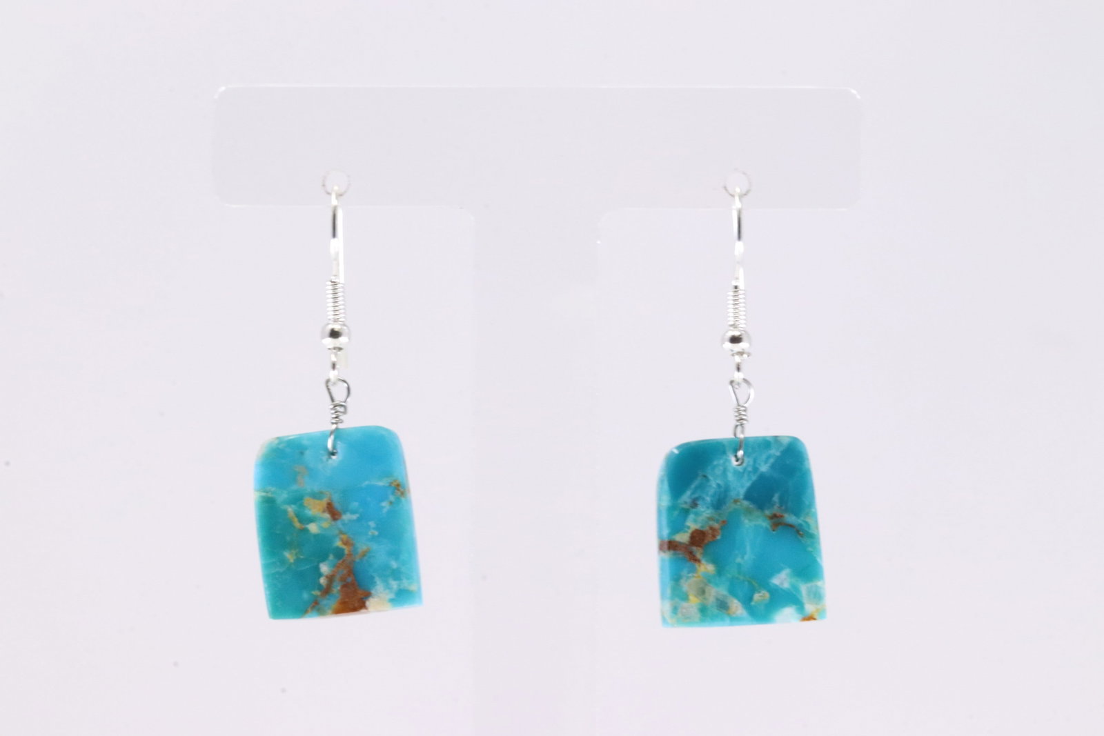 America Sterling Silver Turquoise Dangling Earring's.: Ths is a America Sterling Silver Turquoise Dangling Earring's.