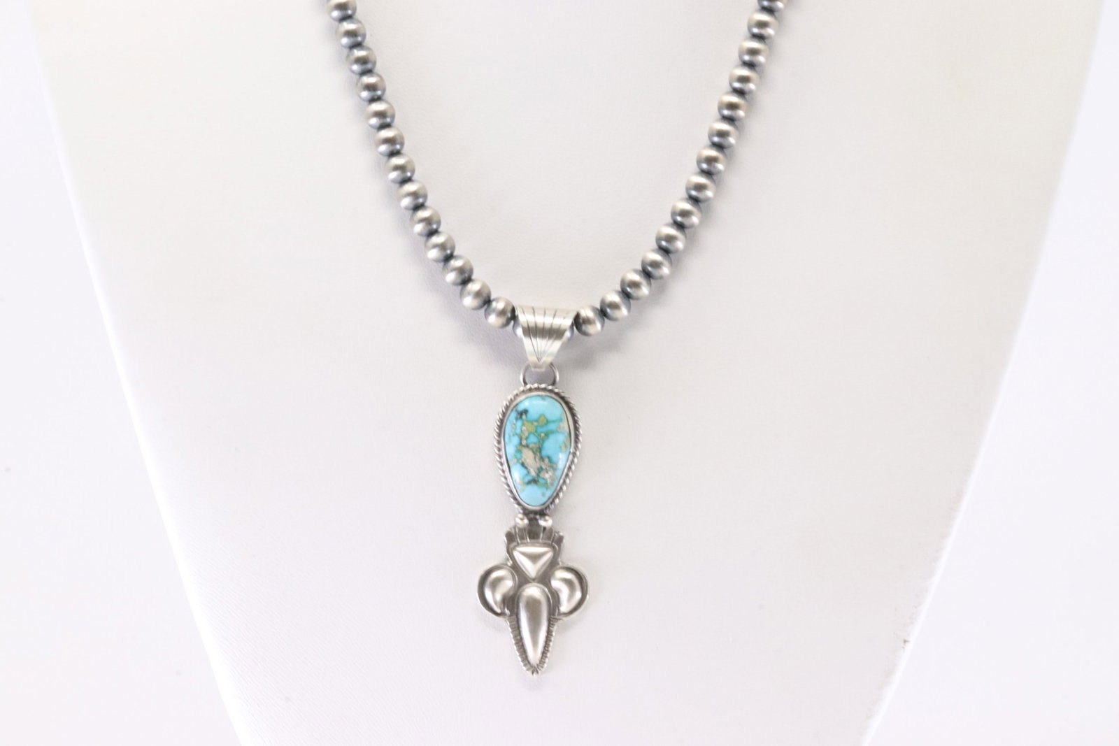 Native America Navajo Sterling Silver Sonora Gold Turquoise Pendant By Gary Shorty With Machine Made (1 of 4)