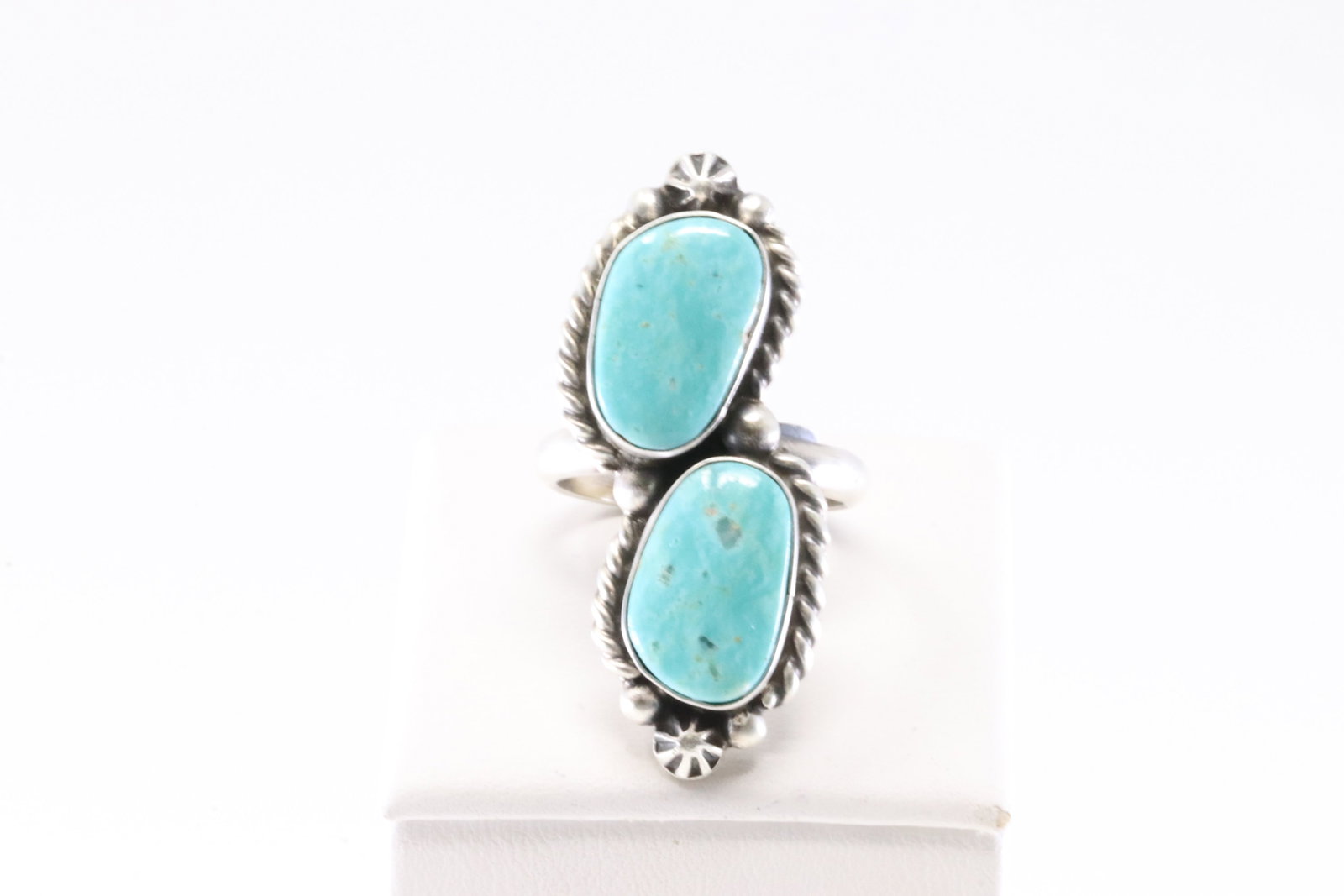 Native America Navajo Sterling Silver Turquoise Ring By Eugene Belone. (1 of 4)