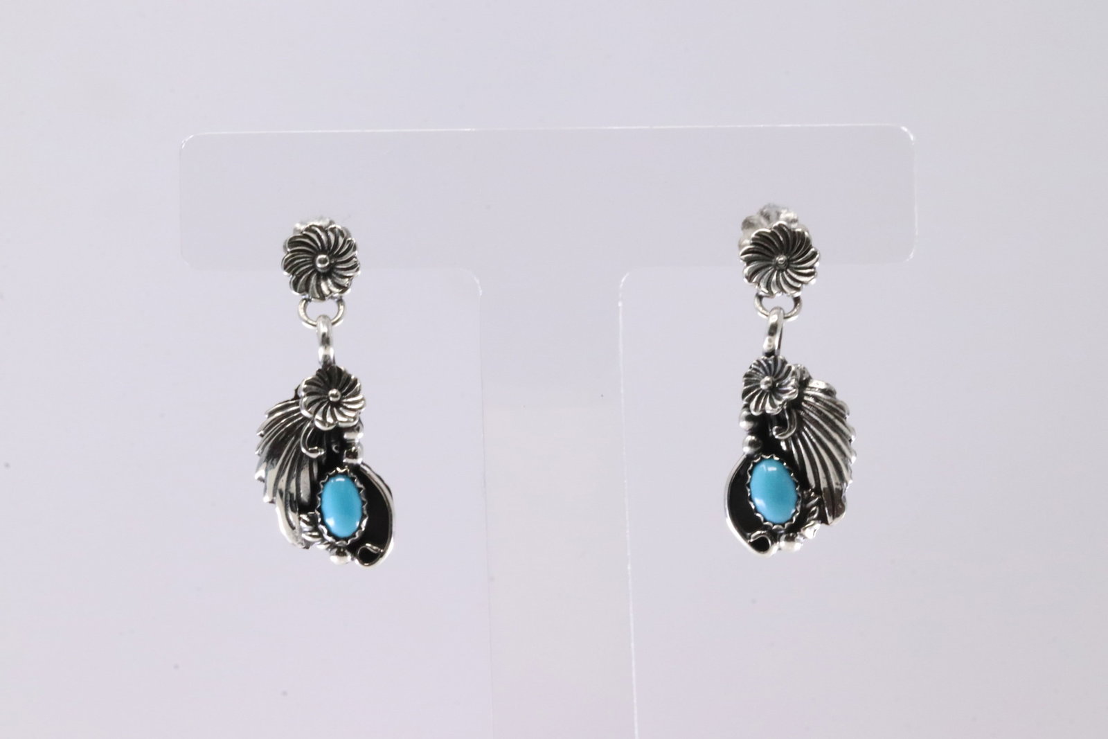 America Sterling Silver Turquoise Post / Dangling Earring's.: This is a America Sterling Silver Turquoise Post / Dangling Earring's.