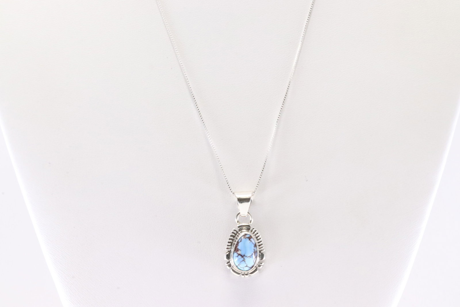 Native America Navajo Sterling Silver Golden Hill Turquoise Pendant By A With A 925 Necklace.: This is a Native America Navajo Sterling Silver Golden Hill Turquoise Pendant By A. With A 925 Necklace. Necklace length: 18.00"