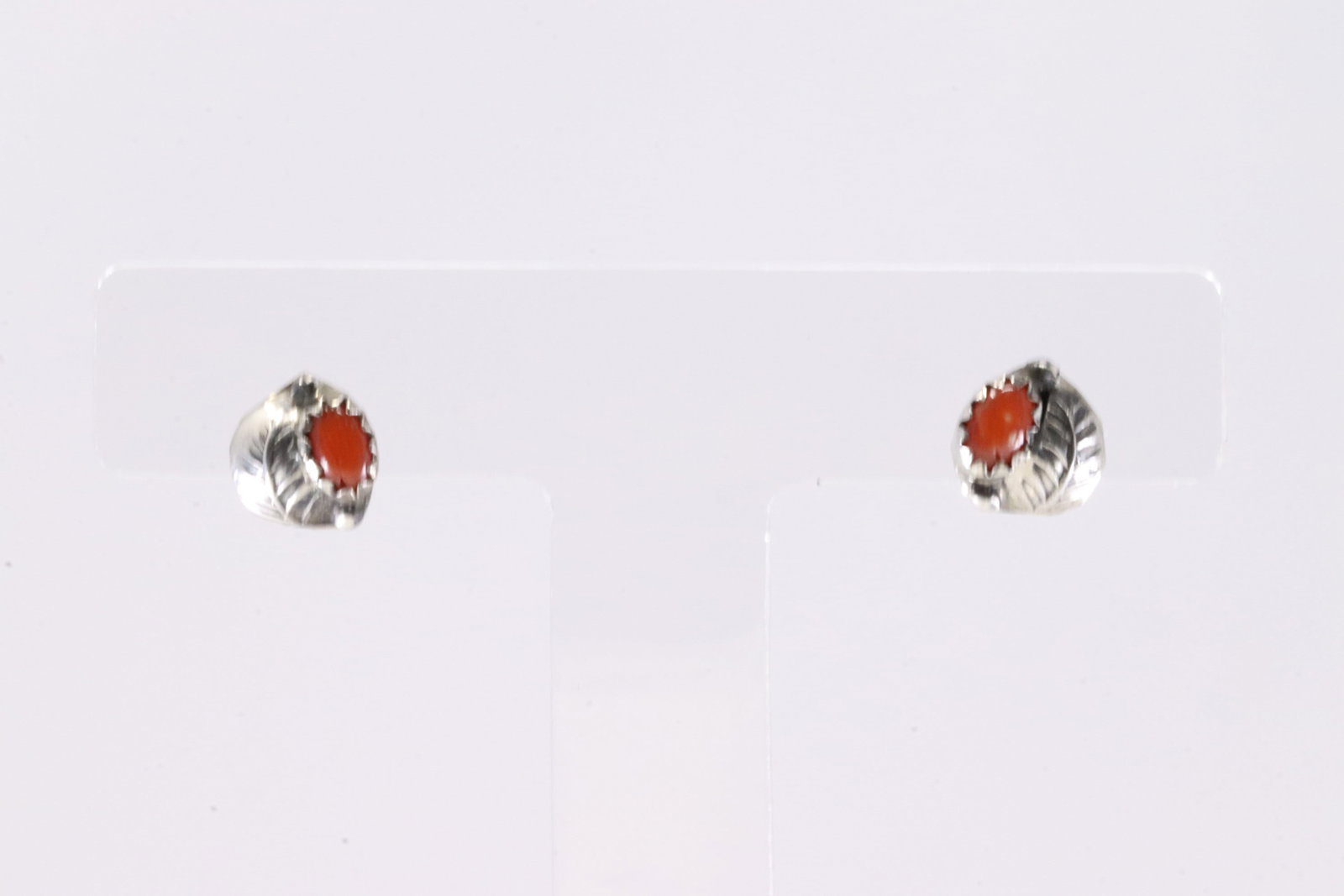 America Sterling Silver Coral Post Earring's.: This is a America Sterling Silver Coral Post Earring's.