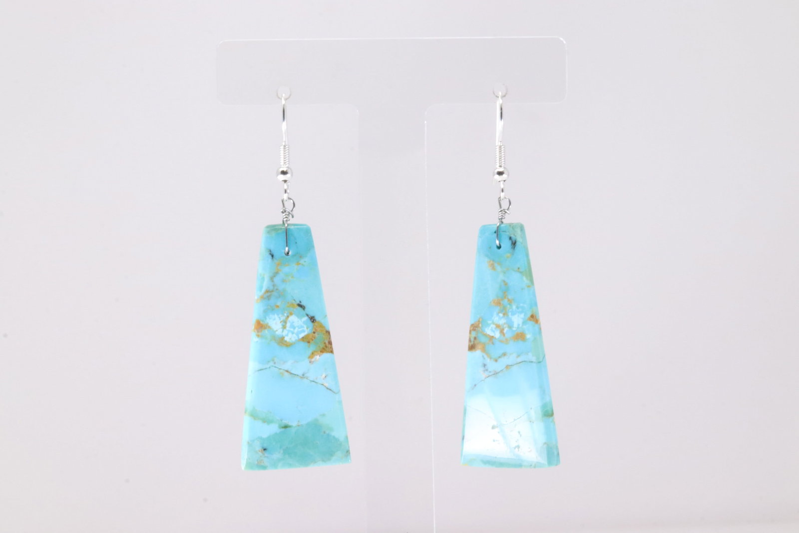 America Sterling Silver Turquoise Dangling Earring's. (1 of 3)