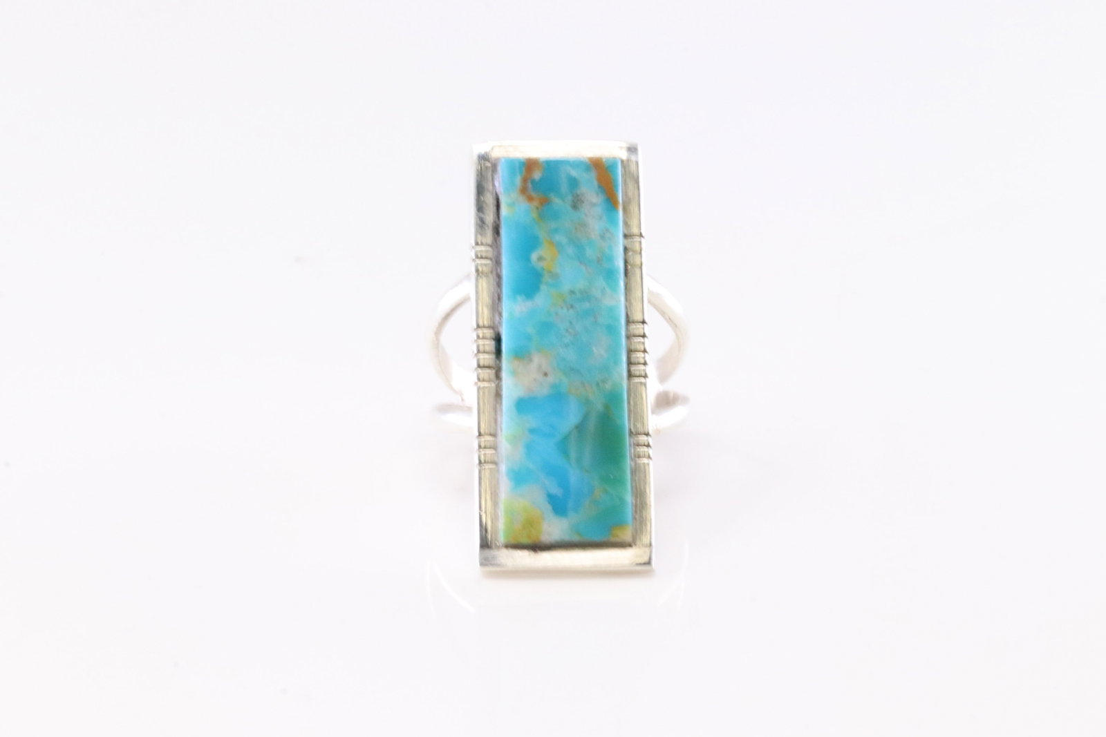 Native America Navajo Sterling Silver Turquoise Ring By SF. (1 of 4)