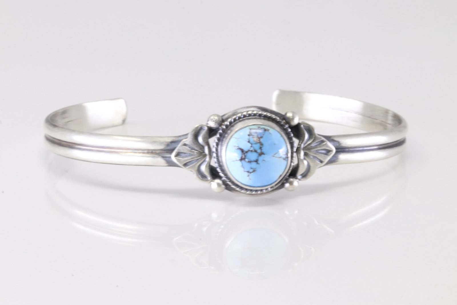 Native America Navajo Sterling Silver Golden Hill Turquoise Bracelet Cuff By S.: This is a Native America Navajo Sterling Silver Golden Hill Turquoise Bracelet Cuff By S. Stamp S.