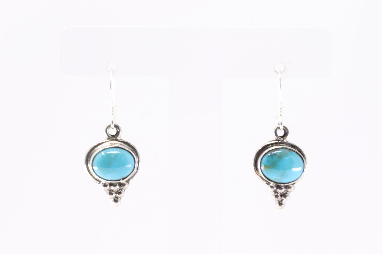 Native America Navajo Sterling Silver Turquoise Dangling Earring's By Isabelle Yazzie.: This is a Native America Navajo Sterling Silver Turquoise Dangling Earring's By Isabelle Yazzie. Stamp By R.B Company.