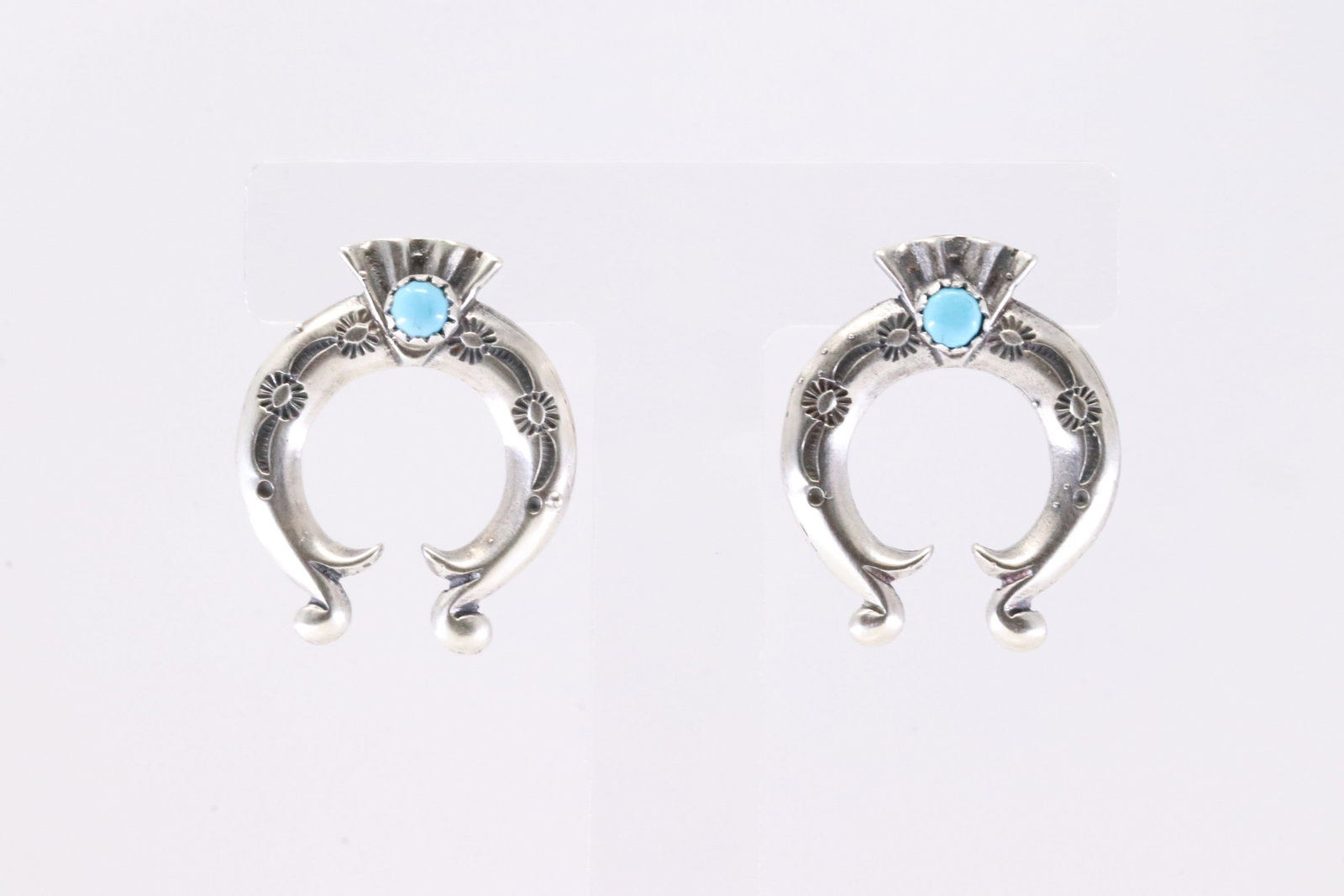 America Sterling Silver Turquoise Naja Post Earring's.: This is a America Sterling Silver Turquoise Naja Post Earring's.