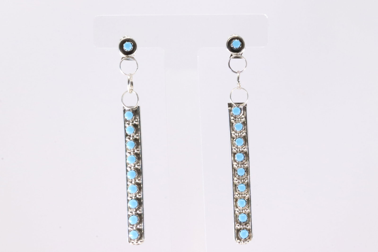 America Sterling Silver Turquoise Post / Dangling Earring's.: This is a America Sterling Silver Turquoise Post / Dangling Earring's.