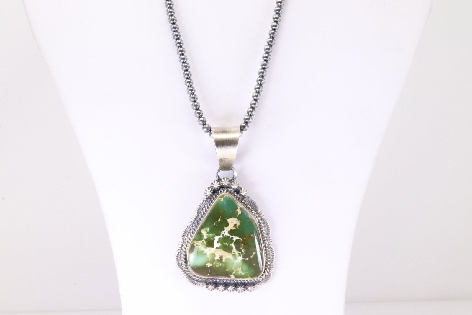 Native America Navajo Sterling Silver Royston Turquoise Pendant By Francis With Machine Made (1 of 4)