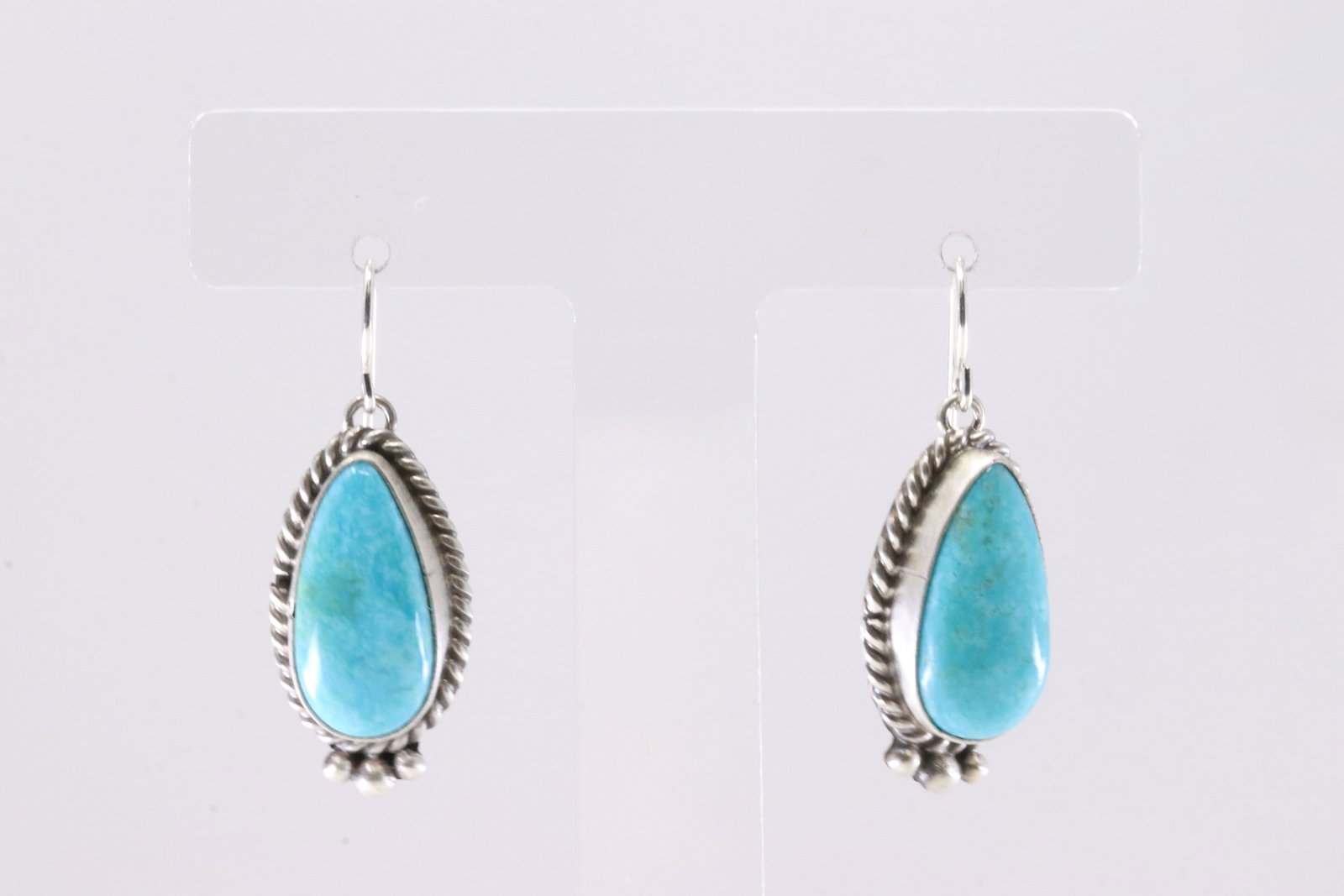 Native America Navajo Sterling Silver Kingman Turquoise Dangling Earring's By Trish Largo. (1 of 4)