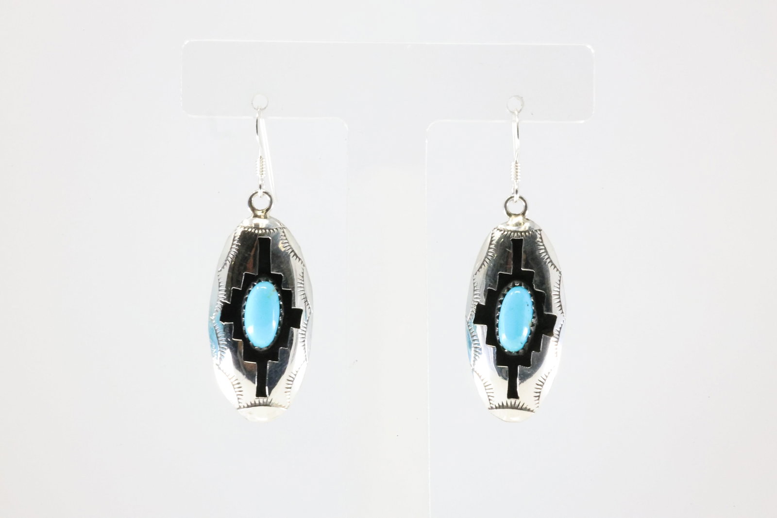 Native America Navajo Sterling Silver Turquoise Dangling Earring's By Felix Perry. (1 of 4)