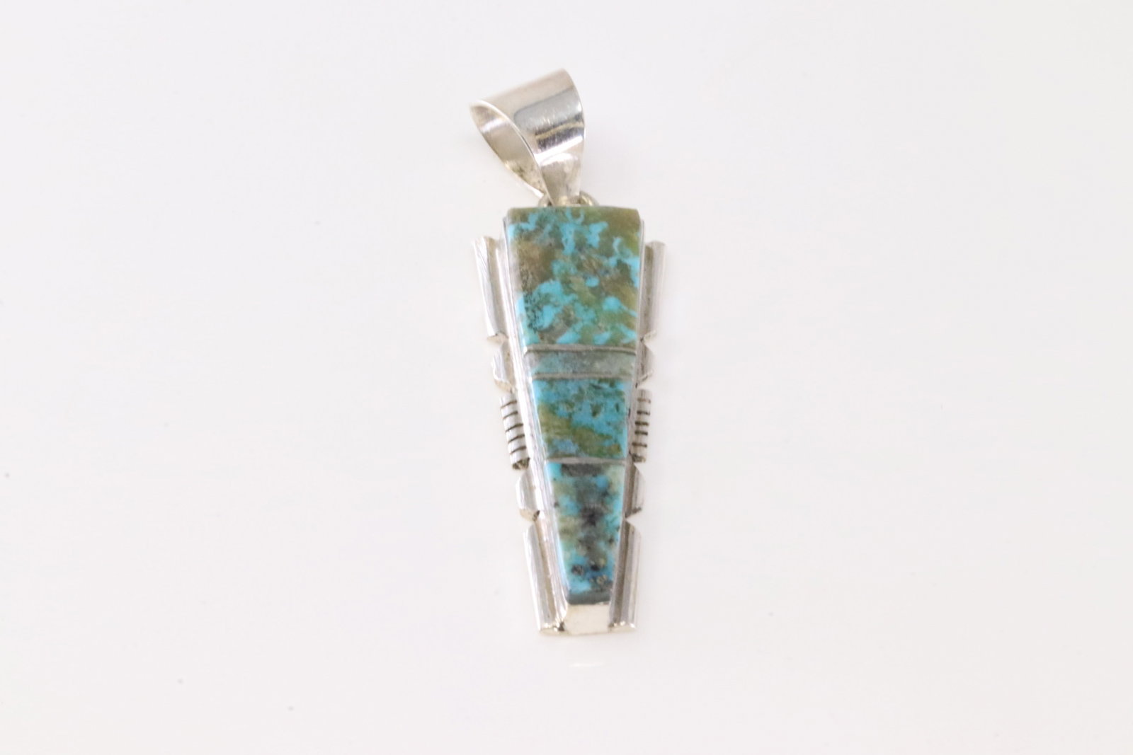 Native America Navajo Sterling Silver Number 8 Turquoise Pendant By Brandon Etcitty.: This is a Native America Navajo Sterling Silver Number 8 Turquoise Pendant By Brandon Etcitty. Stamp BE.