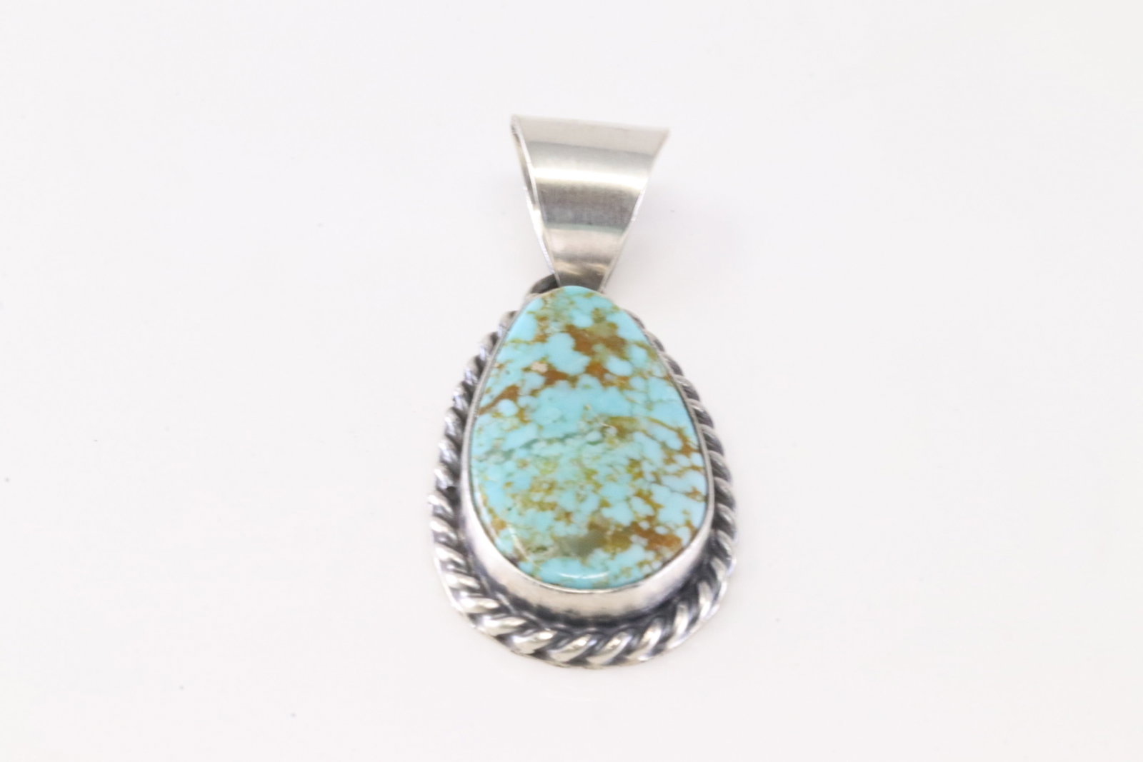 Native America Navajo Sterling Silver Turquoise Pendant By SE. (1 of 3)