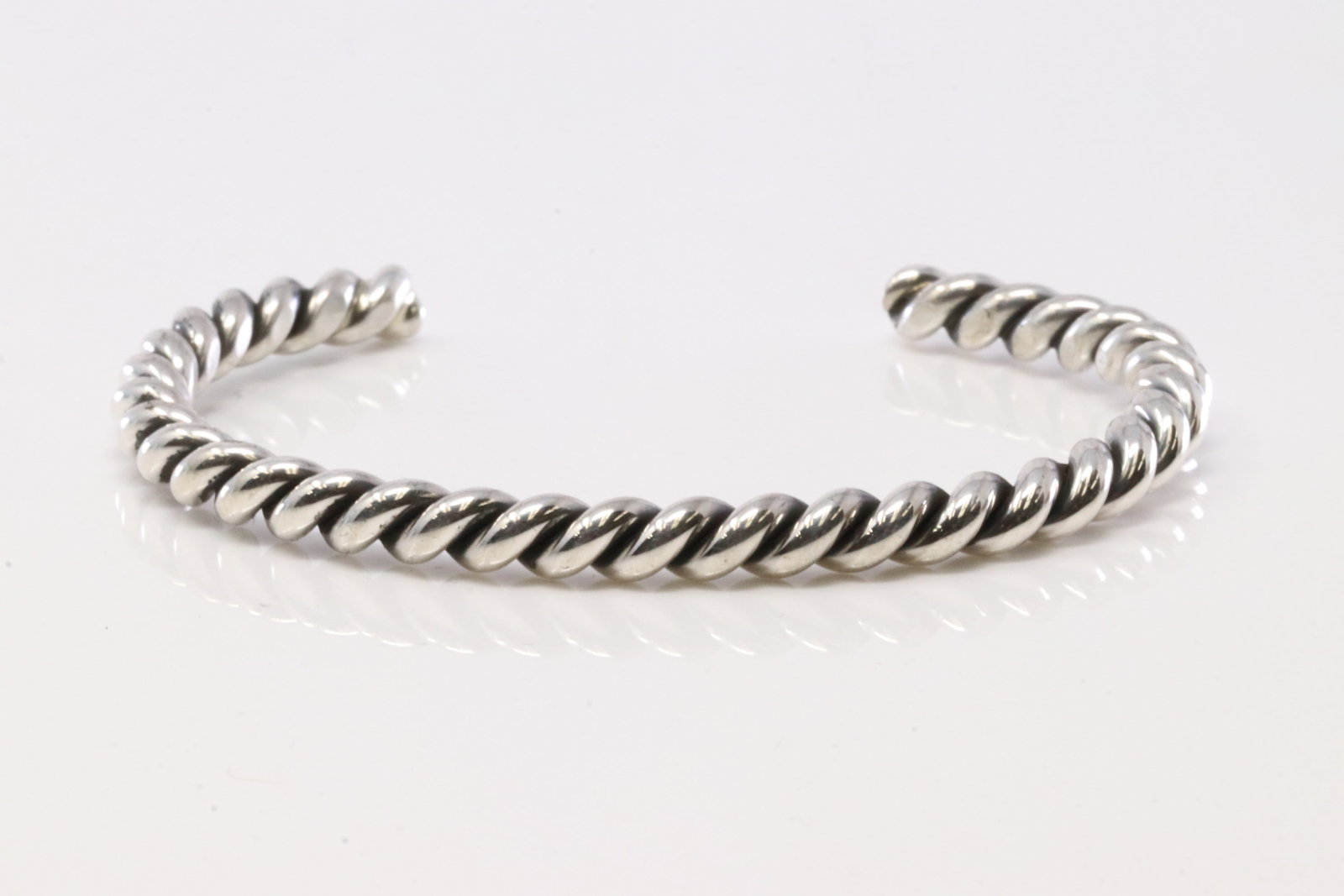 America Sterling Silver Solid Bracelet Cuff. - 2