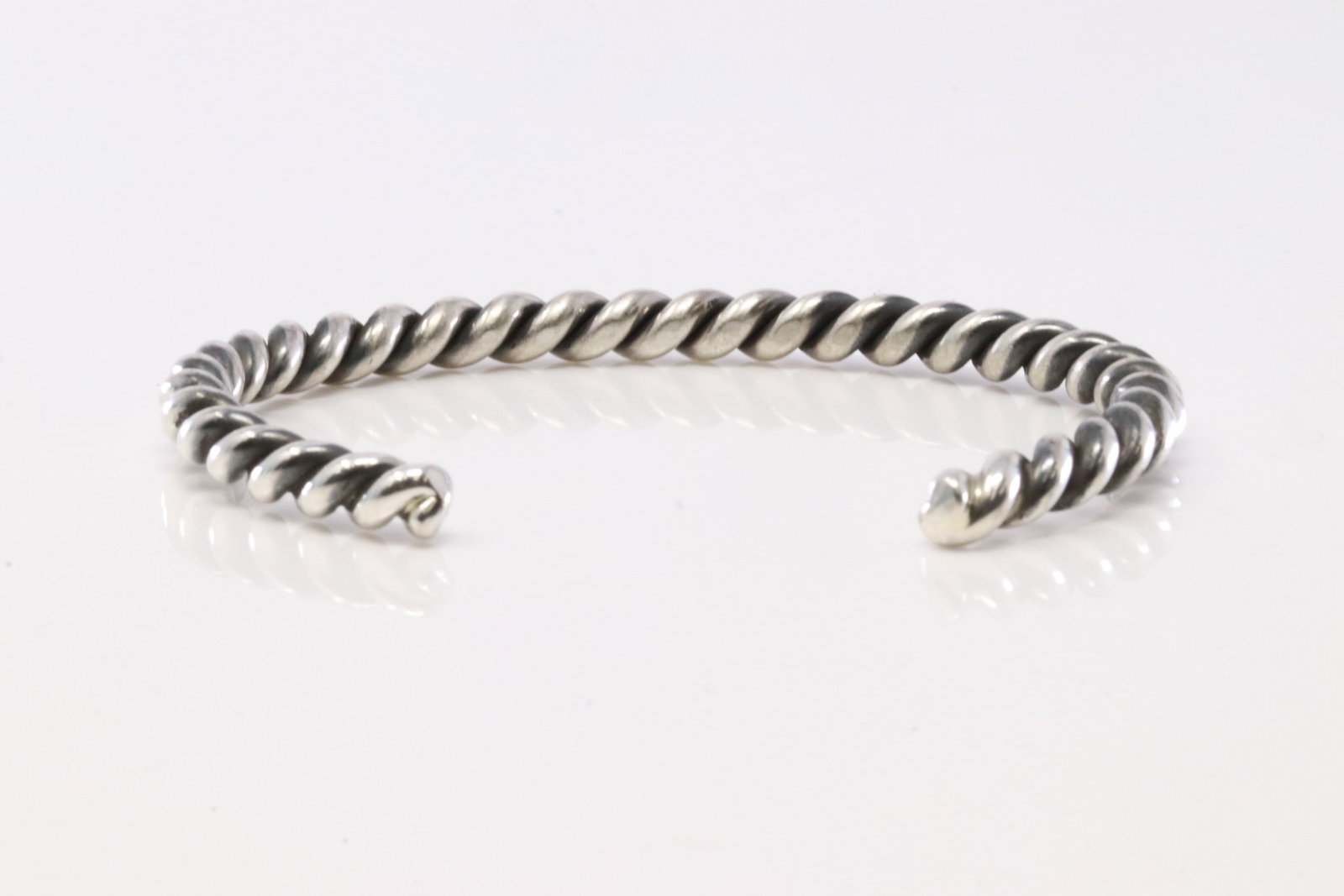 America Sterling Silver Solid Bracelet Cuff. - 4