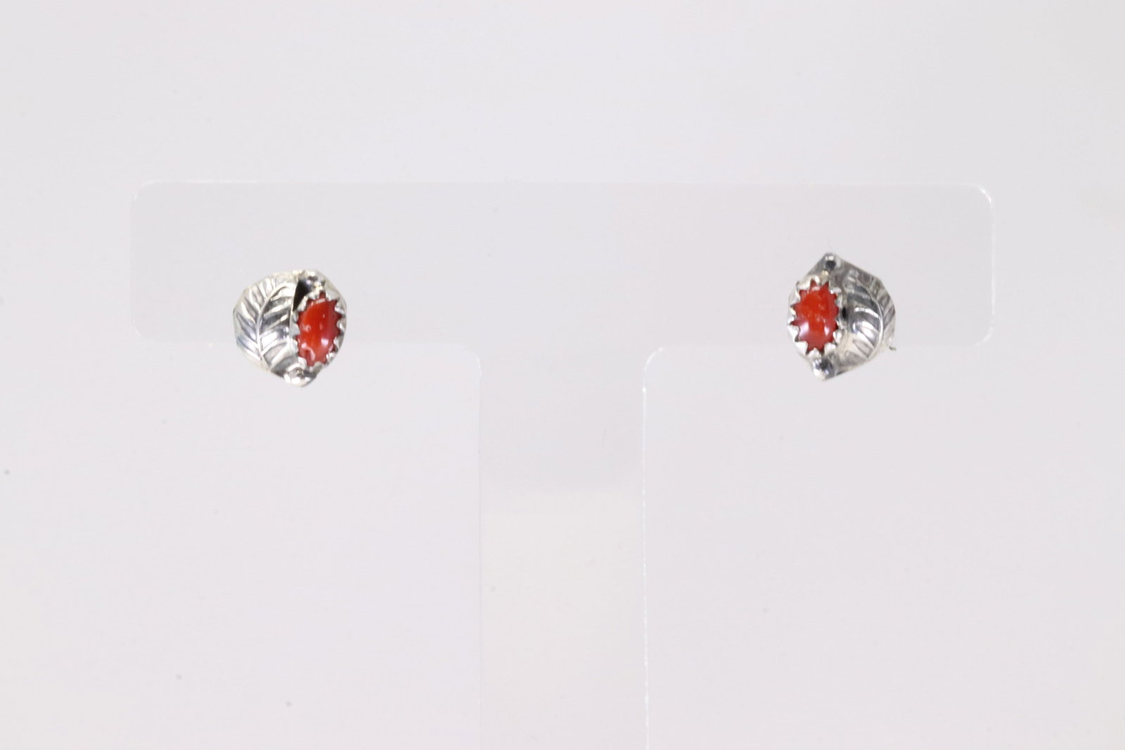 America Sterling Silver Coral Post Earring's.: This is a America Sterling Silver Coral Post Earring's.