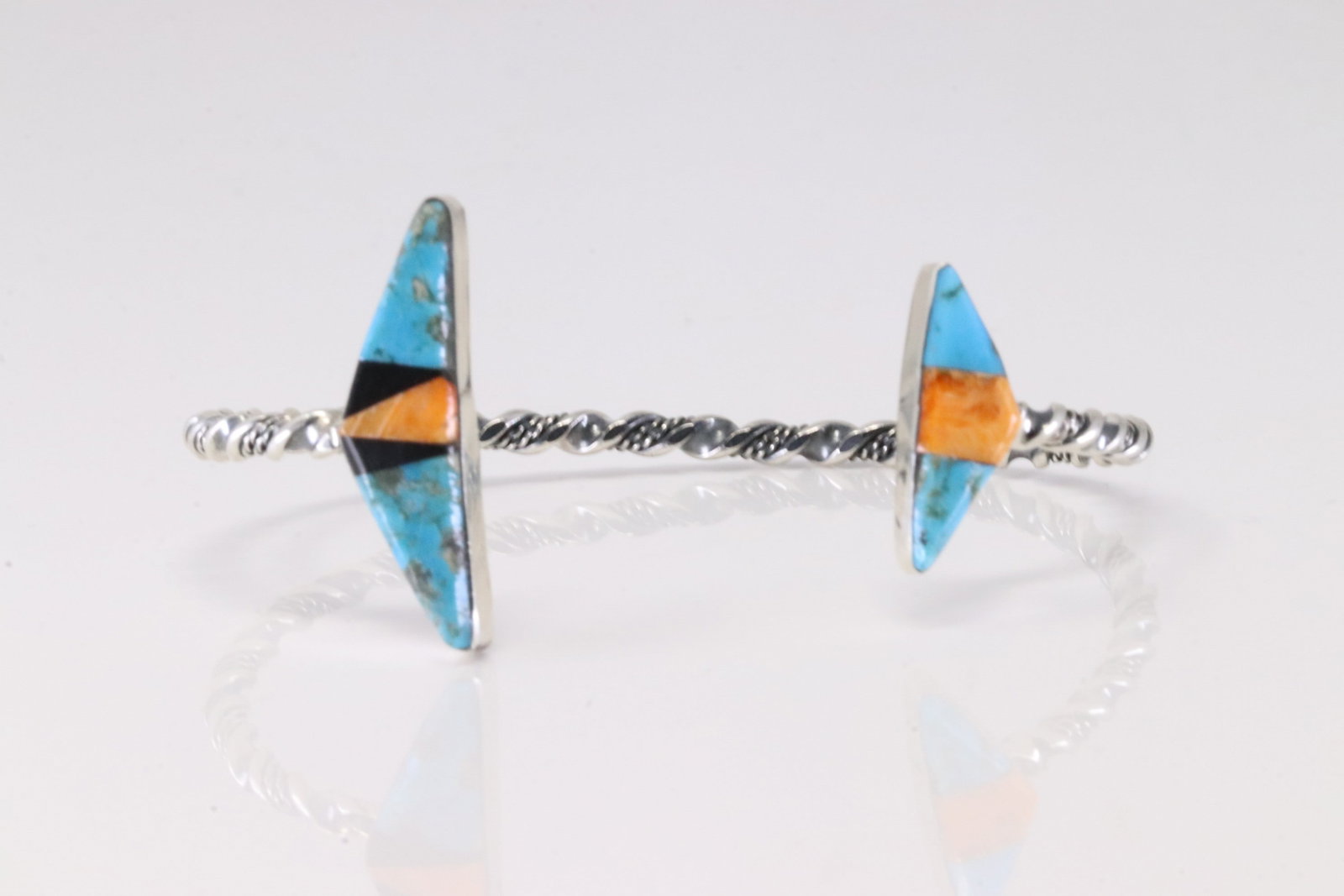 America Sterling Silver Multi-Color Stone Bracelet Cuff.: This is a America Sterling Silver Multi-Color Stone Bracelet Cuff.