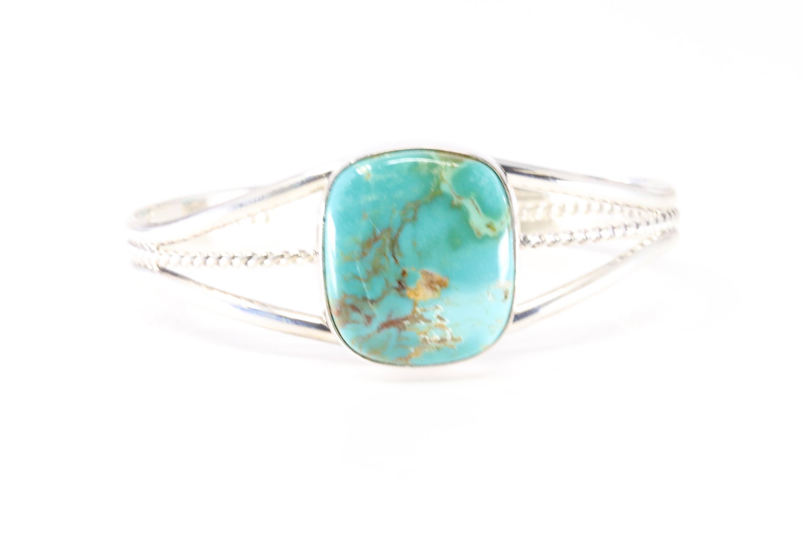 Native America Navajo Sterling Silver Turquoise Bracelet Cuff By A.C. (1 of 4)