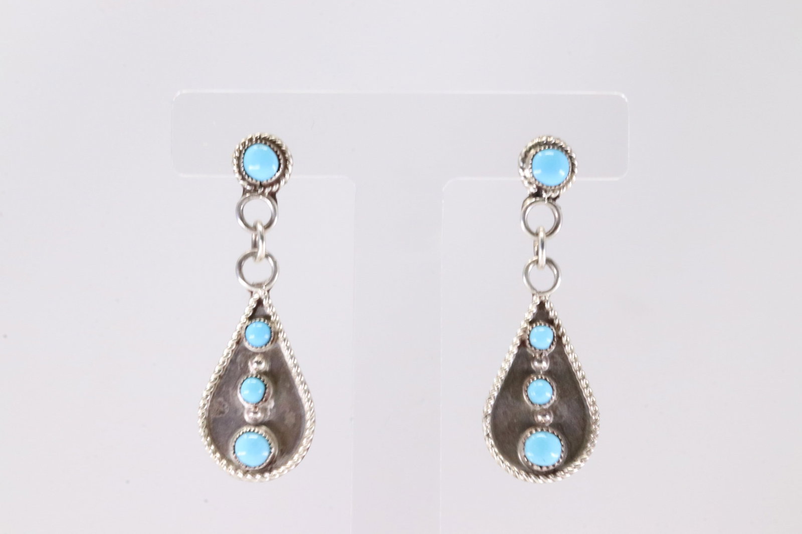 America Sterling Silver Turquoise Post / Dangling Earring's.: This is a America Sterling Silver Turquoise Post / Dangling Earring's.