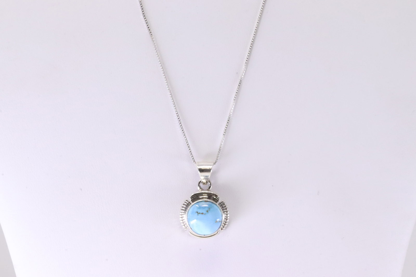 Native America Navajo Sterling Silver Golden Hill Turquoise Pendant By A With A 925 Necklace.: This is a Native America Navajo Sterling Silver Golden Hill Turquoise Pendant By A With A 925 Necklace. Stamp A. Necklace Length: 18.00.