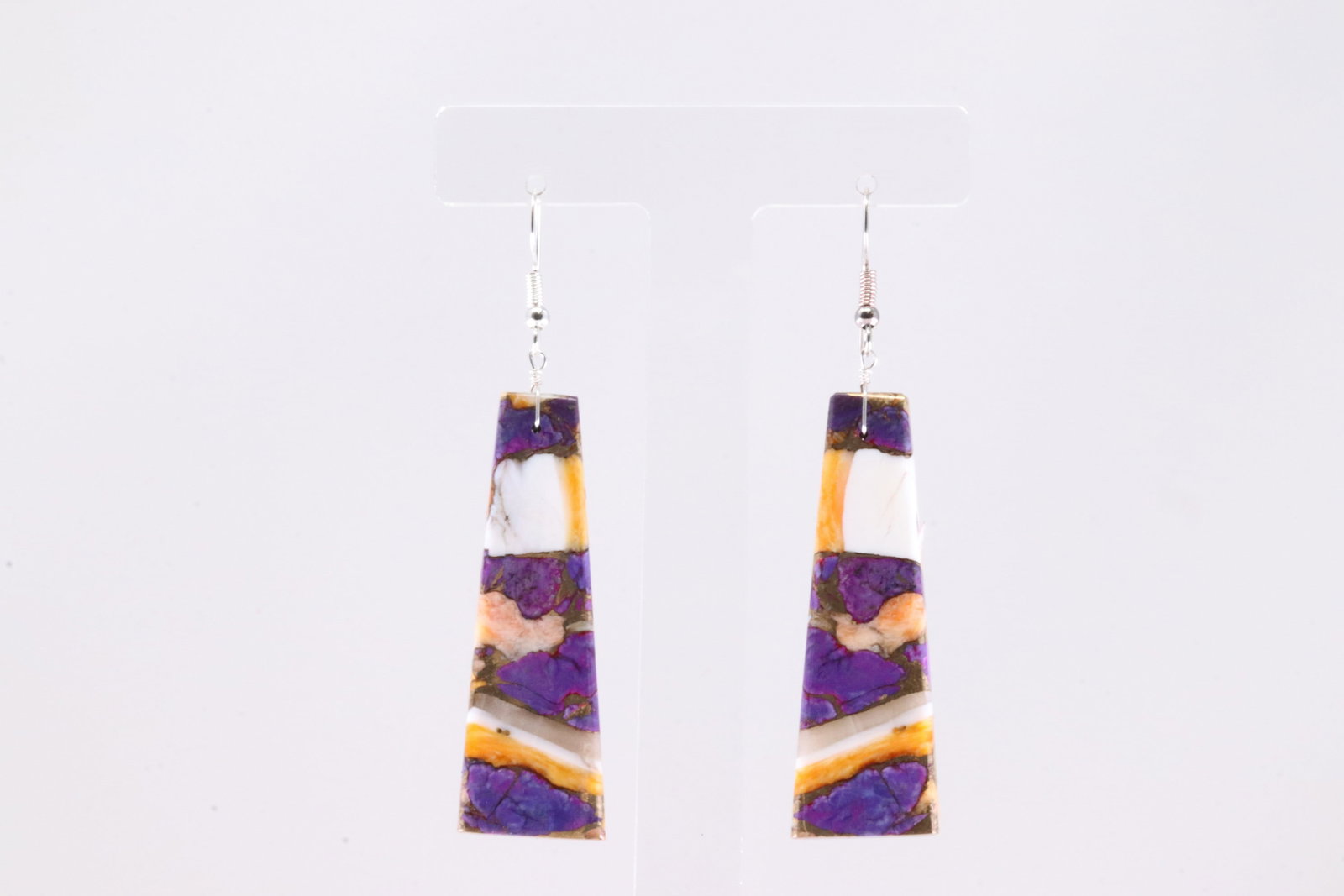 America Sterling Silver Multi-Color Dhalia Dangling Earring's.: This is a America Sterling Silver Multi-Color Dhalia Dangling Earring's.
