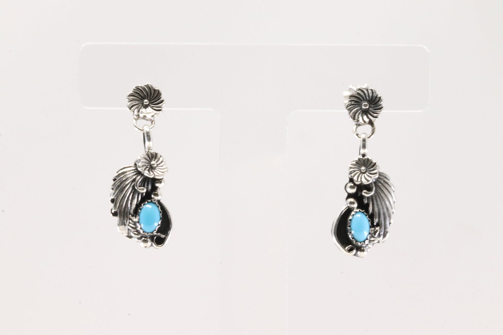 America Sterling Silver Turquoise Post / Dangling Earring's.: This is a America Sterling Silver Turquoise Post / Dangling Earring's.