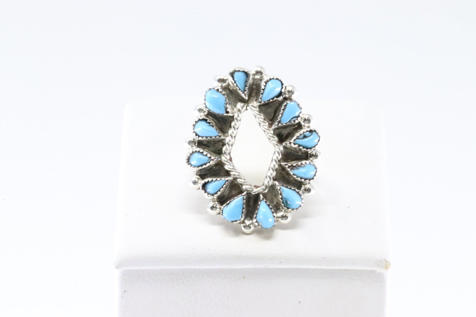 America Sterling Silver Turquoise Ring. (1 of 4)