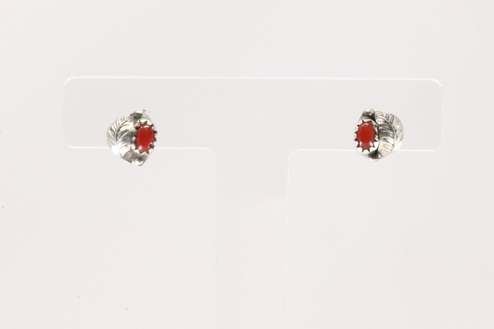 America Sterling Silver Coral Post Earring's.: This is a America Sterling Silver Coral Post Earring's.