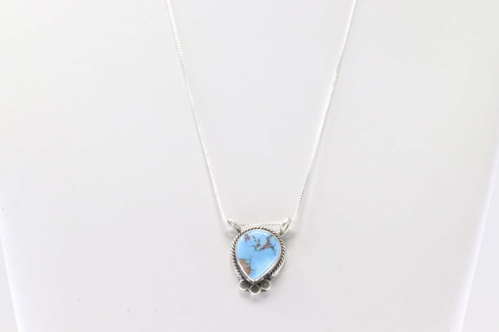 America Sterling Silver Golden Hill Turquoise Pendant with A 925 Necklace.: This is a America Sterling Silver Golden Hill Turquoise Pendant with A 925 Necklace.