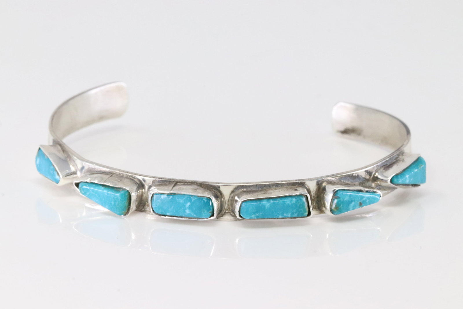 America Sterling Silver Solid Bracelet Cuff. - 2