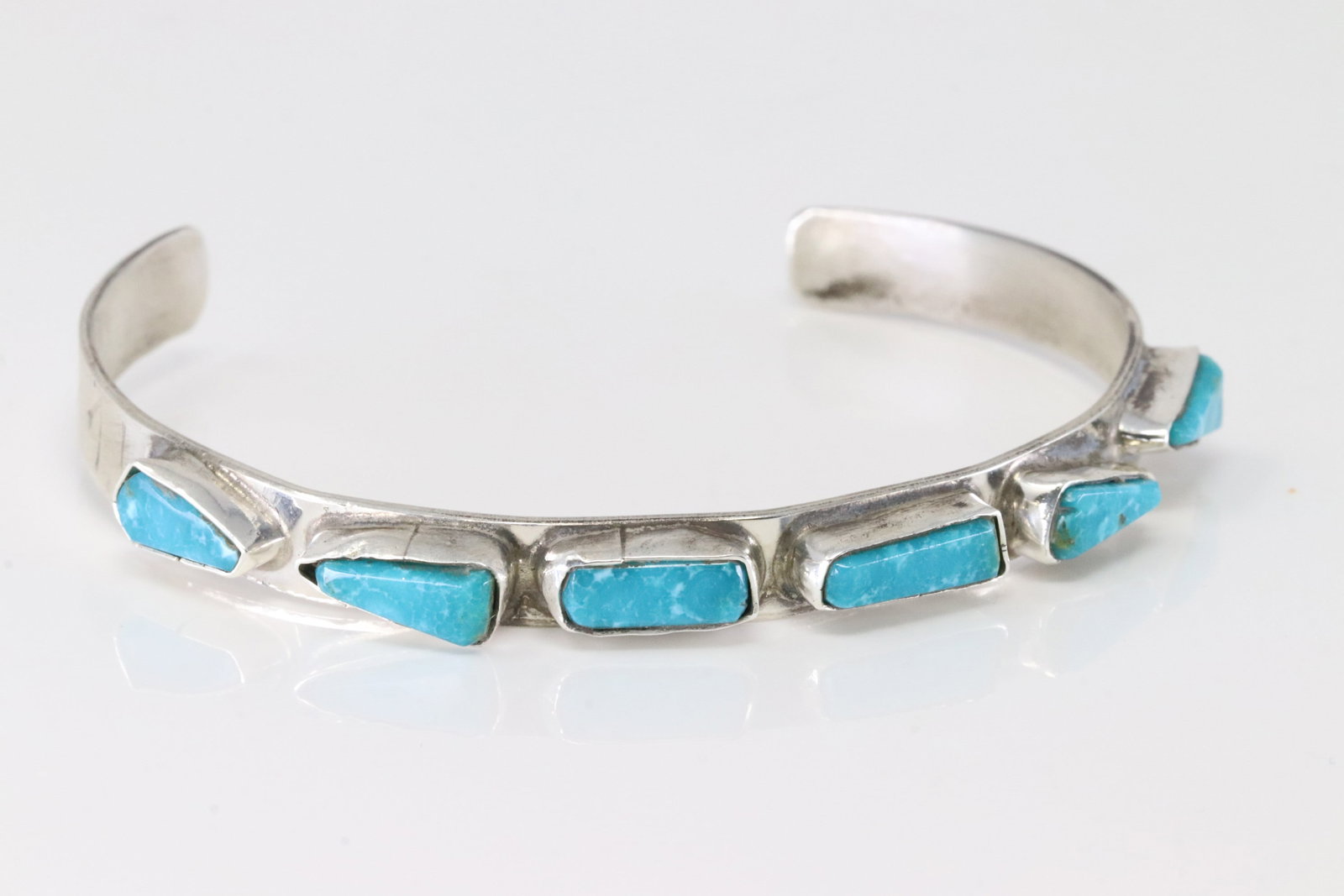 America Sterling Silver Solid Bracelet Cuff. - 3