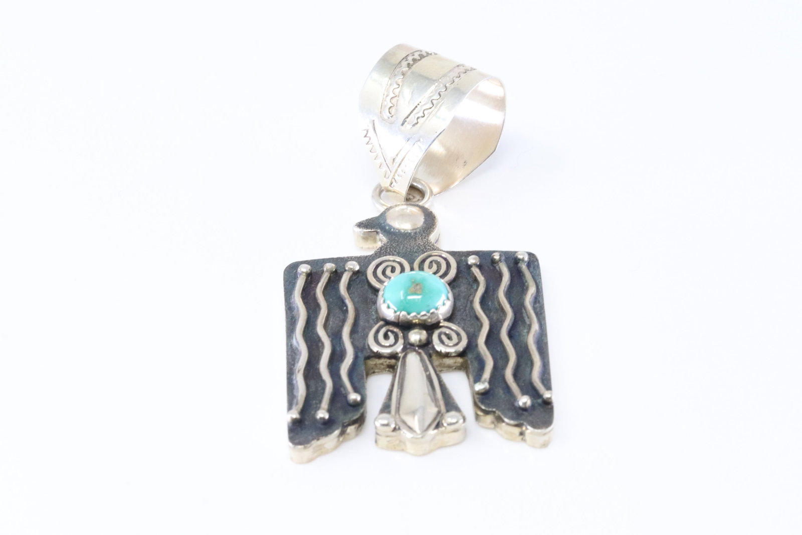 Native America Navajo Sterling Silver Turquoise Bracelet Cuff By R King. (1 of 3)