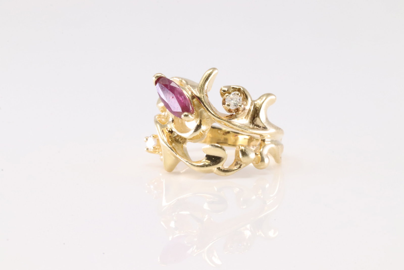 Ruby & Diamond Ring 14Kt. - 2