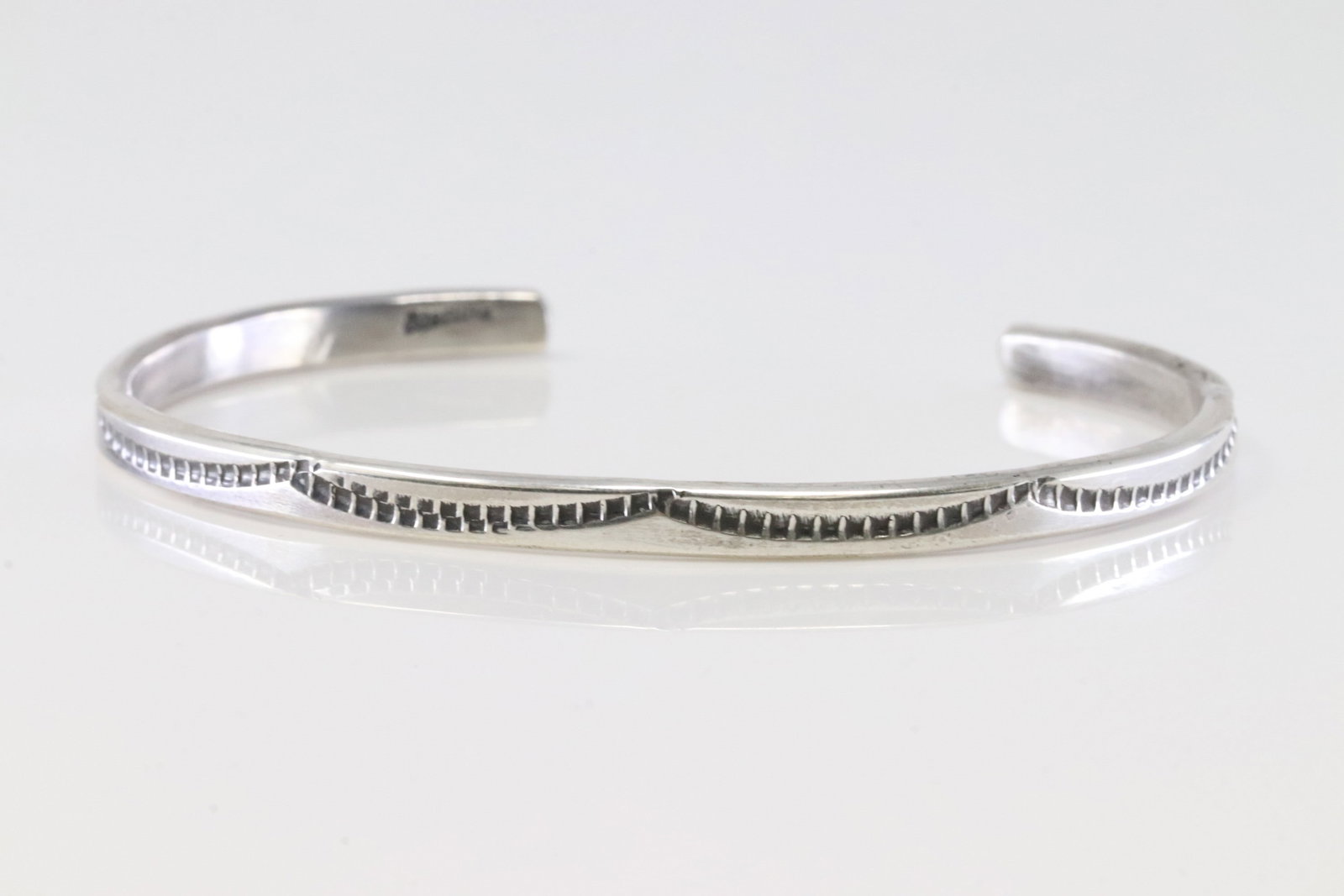 America Sterling Silver Solid Bracelet Cuff. - 3